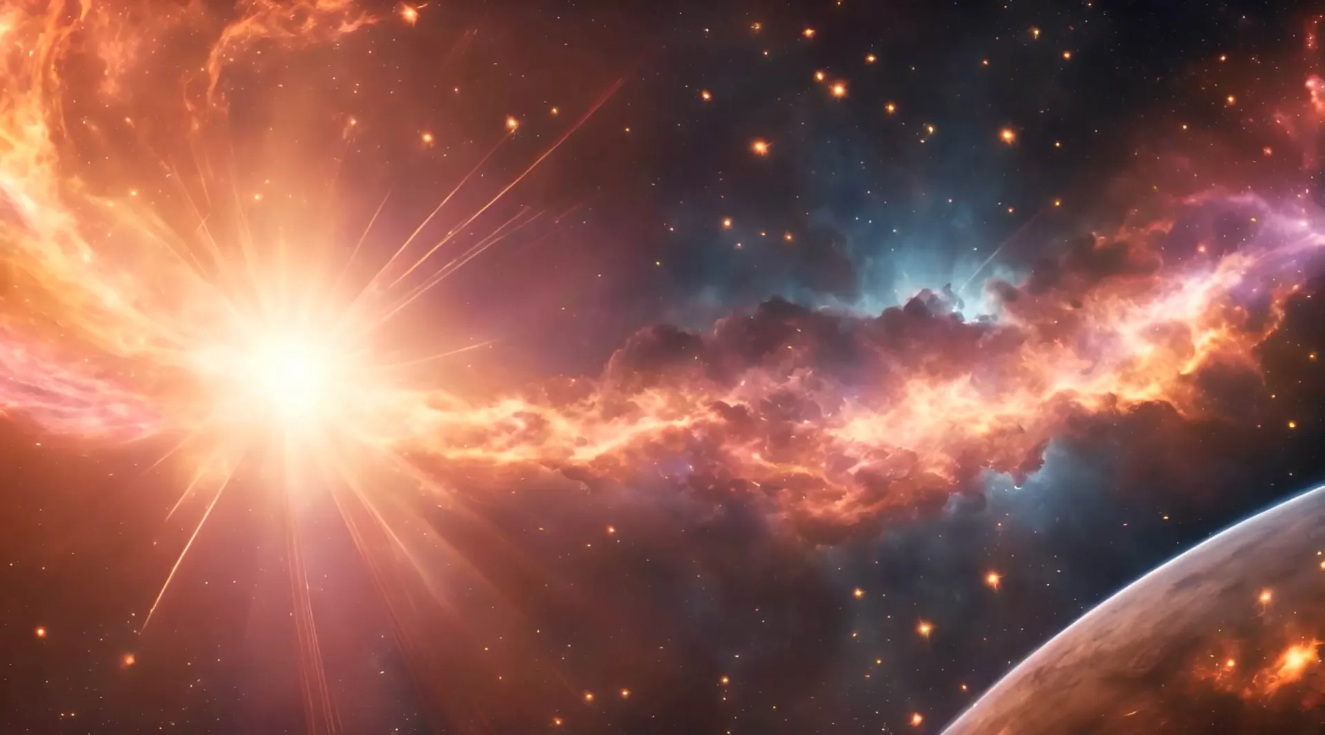 Cosmic Dawn Planetary Rise Stock Video